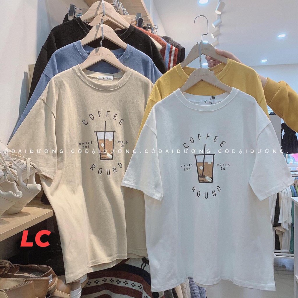 Áo Phông Dáng Rộng Unisex- Áo Thun Nữ Oversize Tay Lỡ In Hình Coffee | BigBuy360 - bigbuy360.vn