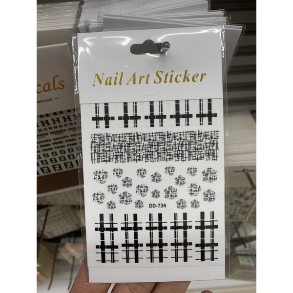 Stickker dán móng hình thương hiệu thời trang,đề can dán móng tay