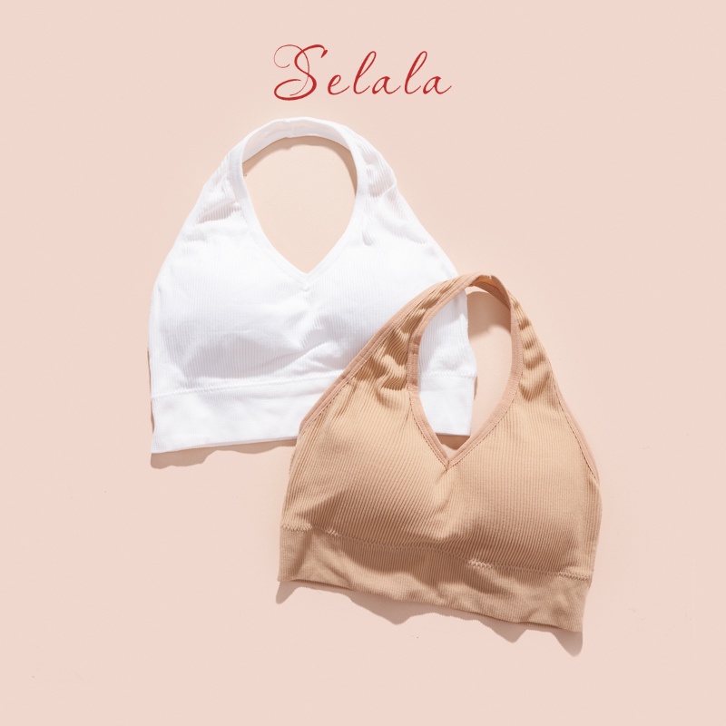 Áo Bra Yếm Selala Dáng Croptop Gân Tăm Tấm Hút Thoáng Mát BS07