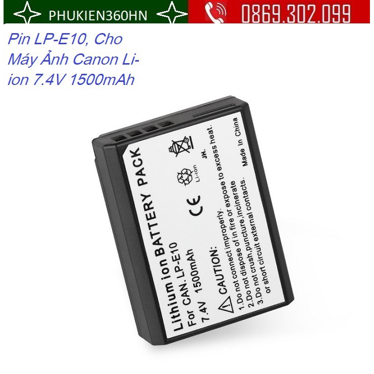 Pin LP-E10, Cho Máy Ảnh Canon Li-ion 7.4V 1500mAh