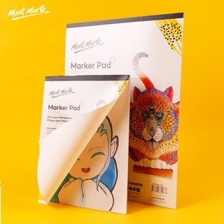 Giấy vẽ màu marker, bút dạ Mont Marte size A4 100gsm 25 tờ. Sổ vẽ dùng cho bút Touchliit, Copic, dòng bút marker khác