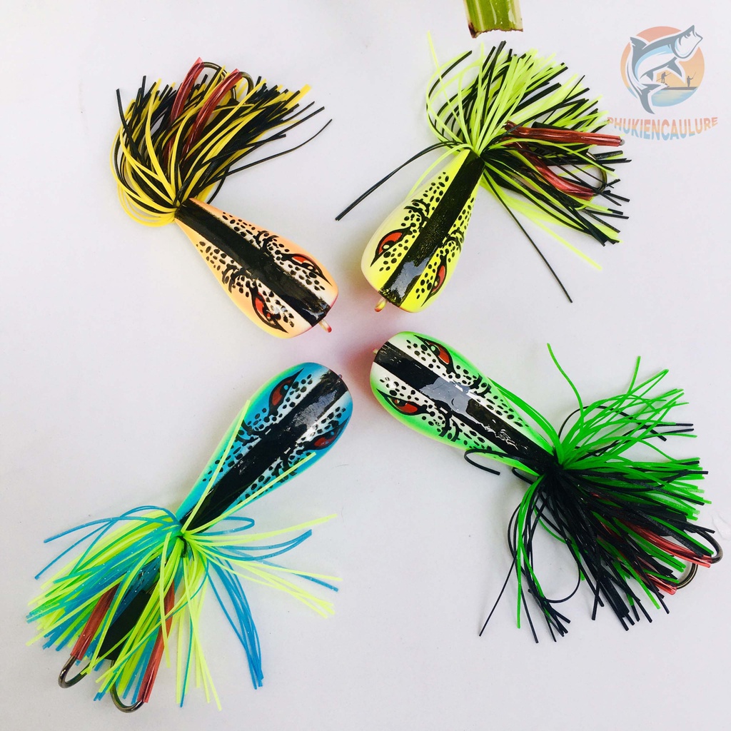 Mồi giả câu lure nhái nhảy 3D có chống vướng phukiencaulure25 mồi câu lure thái lan siêu nhạy, chuyên lure, cá lóc...