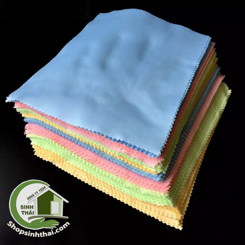 Khăn lau mắt kính, màn hình điện thoại 14cm x 14cm - khăn siêu mịn, siêu thấm hút - giao màu ngẫu nhiên