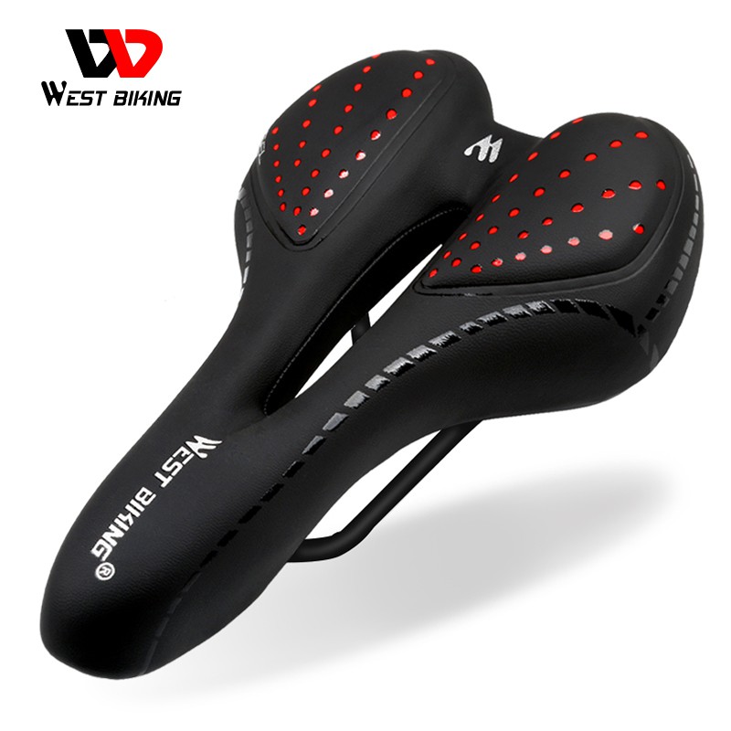 Yên xe đạp WEST BIKING bọc da pu phối gel silica thoải mái chống sốc