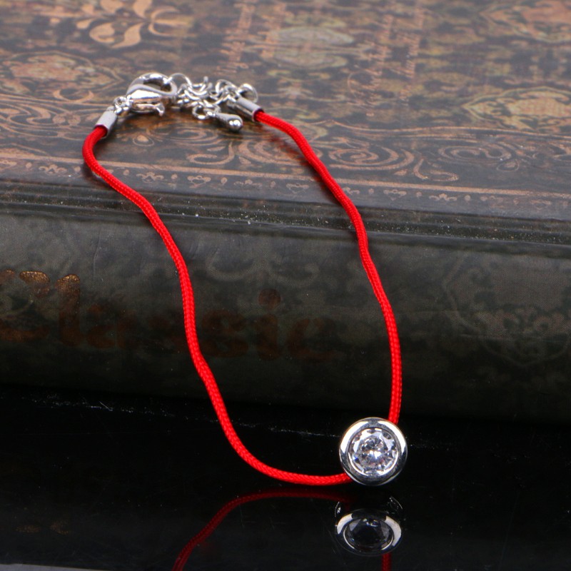 Vòng tay dây thừng đỏ may mắn Zirconia