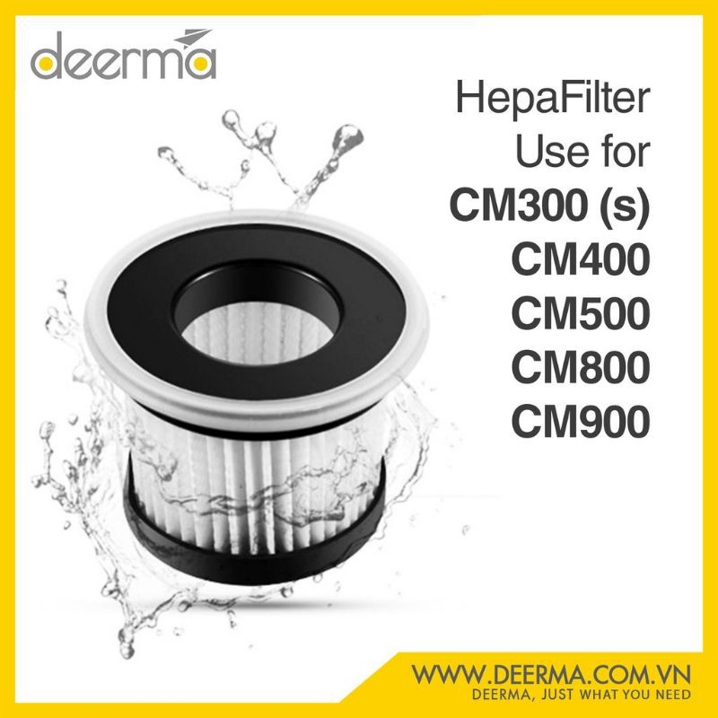 Lõi lọc Hepa cho máy hút hút bụi diệt khuẩn Deerma CM800, CM900, CM300(S), CM400, CM500 (lọc 99,9% bụi mịn PM2.5)