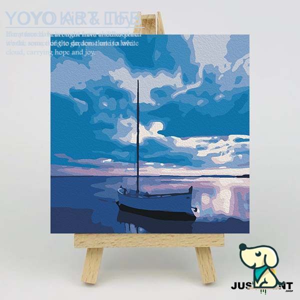 Bộ 20x20cm noframe tranh sơn dầu số hoá vải canvas màu acrylic  không kèm khung trang trí DIY độc đáo tree forest