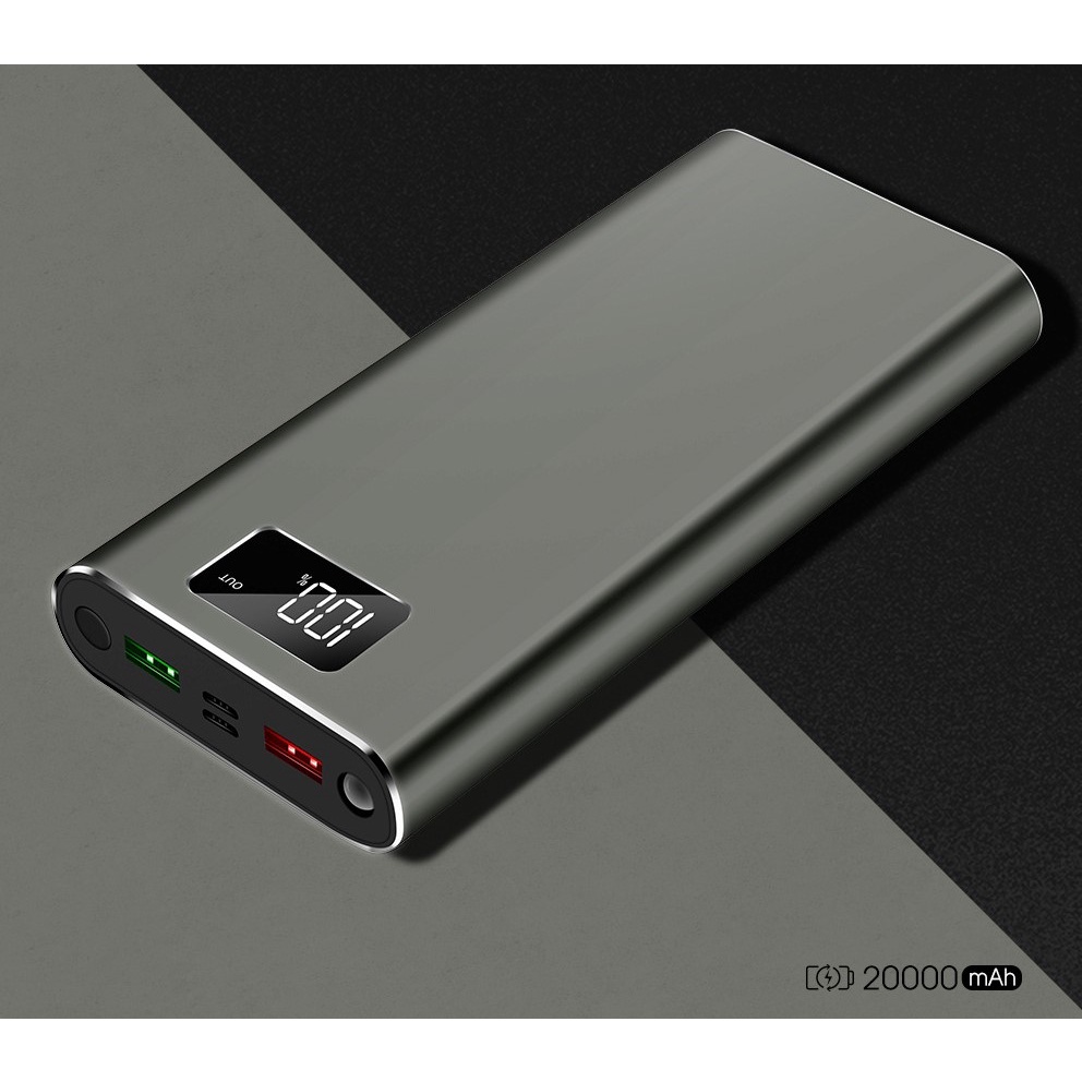 Pin Sạc Dự Phòng 20000 mAh Sạc Nhanh QC3.0 Vỏ Hợp Kim Nhôm