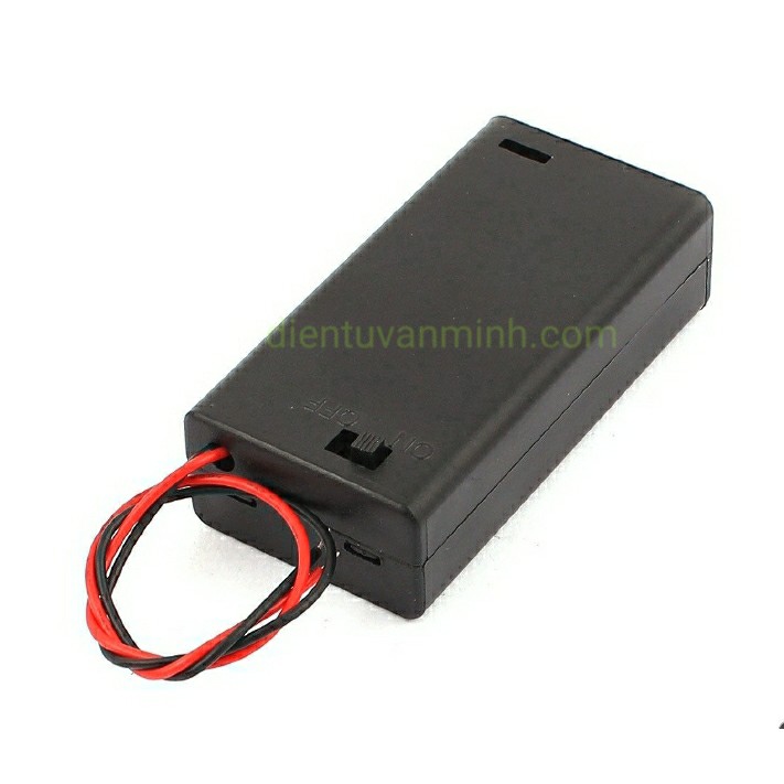 Hộp đựng pin AA có công tắc và dây nguồn
