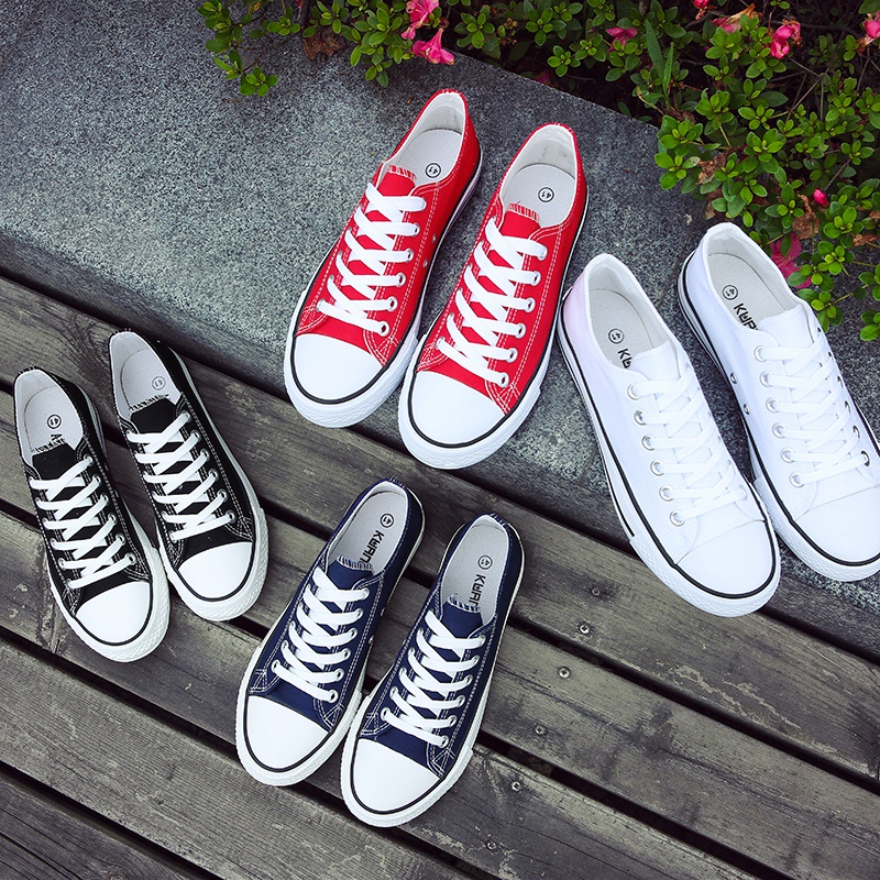 Tikp Giày Thể Thao Nam Nữ Cổ Thấp Bằng Vải Canvas 4 Màu Size 35-45