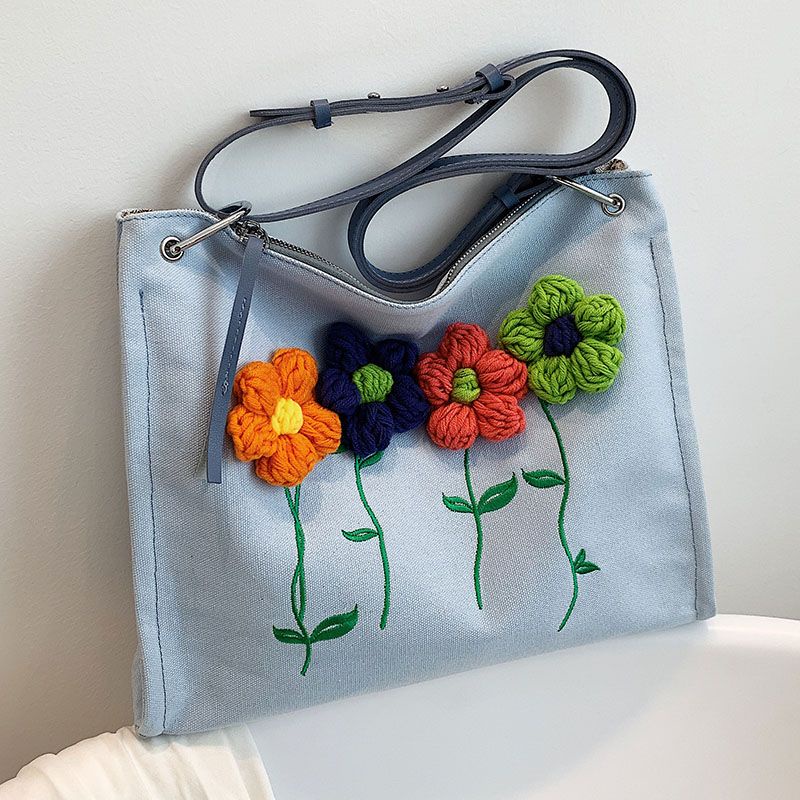 Flowers Crochet - Sỉ hoa len handmade size lớn 6.5cm trang trí túi xách quần áo