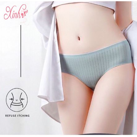 Quần lót nữ cotton N115 không đường may, không lộ viền, kháng khuẩn, lót hai lớp, co dãn tốt, mặc cực kì thoải mái, đẹp