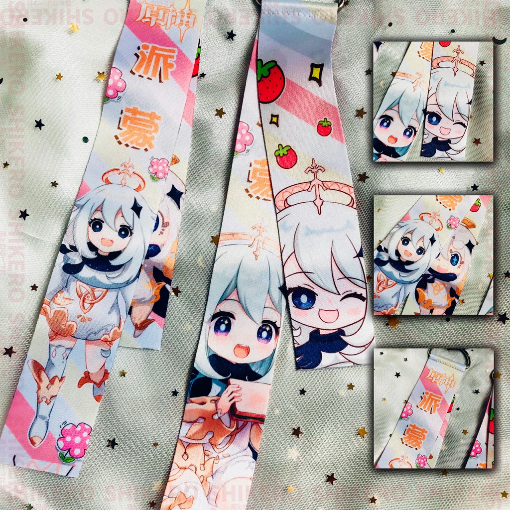 Móc khóa game Genshin Impact dây vải có kèm theo chuông