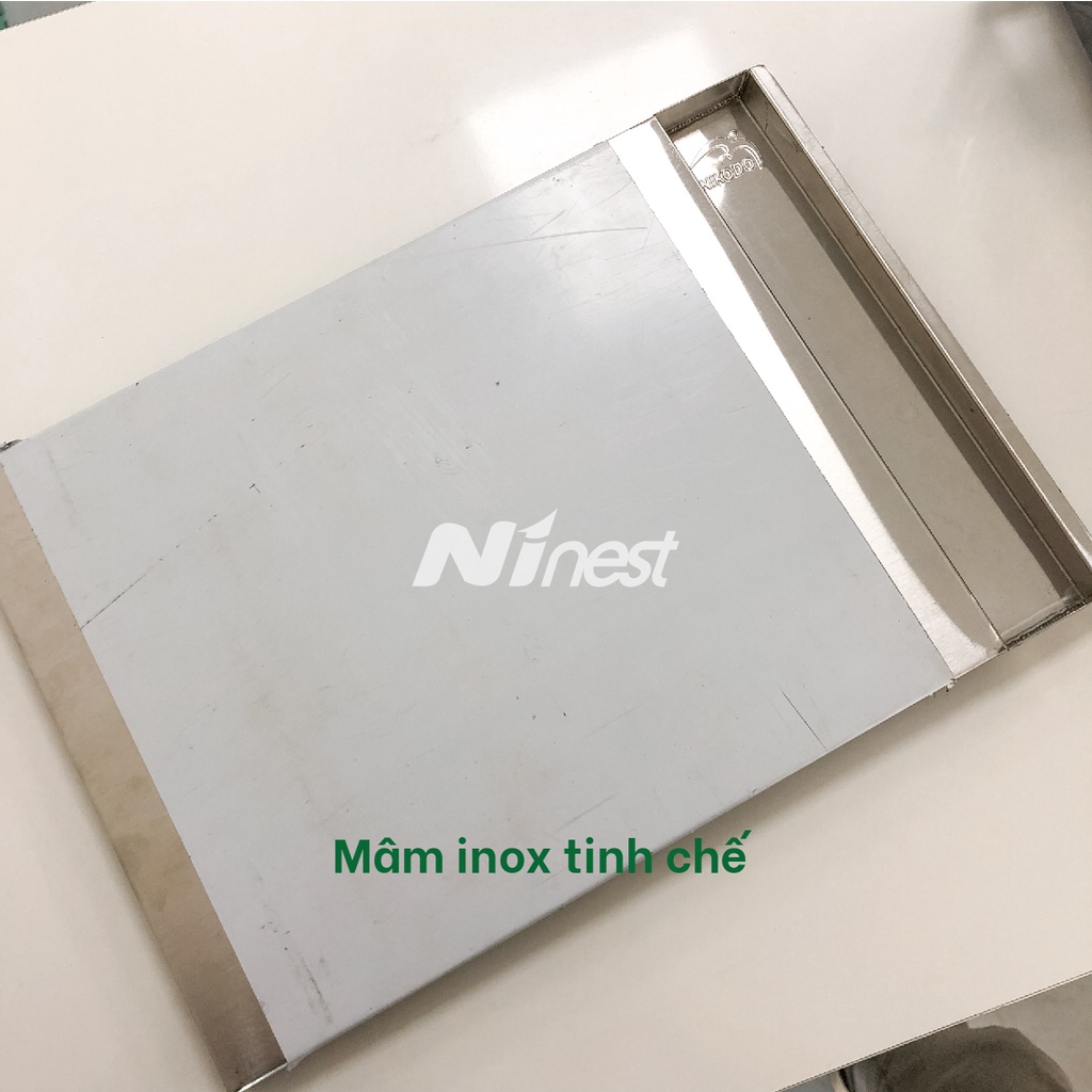 Mâm tinh chế yến inox, có sẵn khay đựng nước tiện lợi