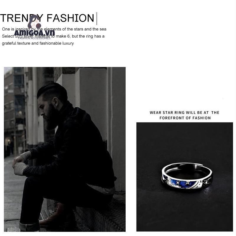 ✨✨Nhẫn Đeo Tay Cao Su Họa Tiết Ngôi Sao Thời Trang Cho Nam