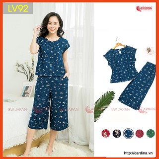 Đồ Bộ Nữ 𝐂𝐀𝐑𝐃𝐈𝐍𝐀 Bộ Lanh Sớ Hoa Siêu Xinh Chất Lanh Nhật Bản - LV9