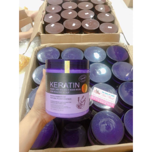 Dầu hấp Ủ Tóc Keratin màu tím Hàn quốc 1000ml