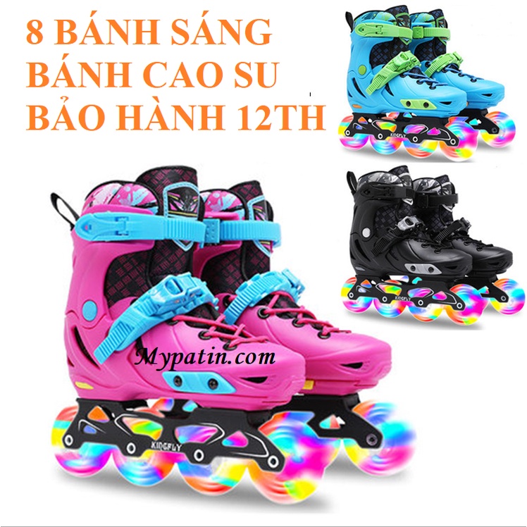 [CHÍNH HÃNG] Patin trẻ em người lớn Kingfly W198 bánh cao su, Patin chính hãng bảo hành 12 tháng tặng bảo hộ