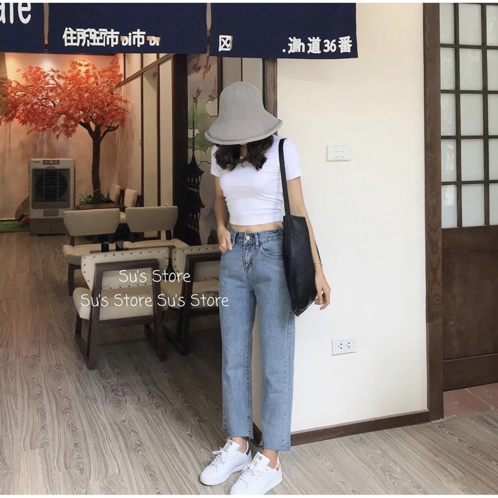Quần jean baggy trơn lưng chun Q211 SUSTORE