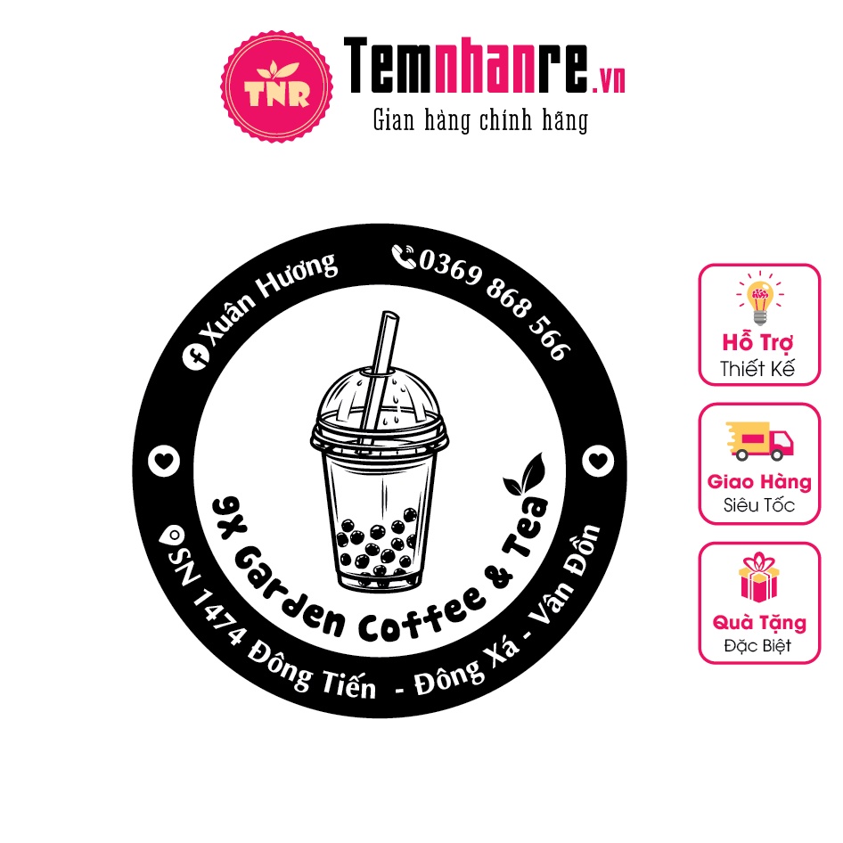 Combo 500c decal trong sticker decal chống nước Temnhanre.vn in thiết kế cắt bế theo yêu cầu