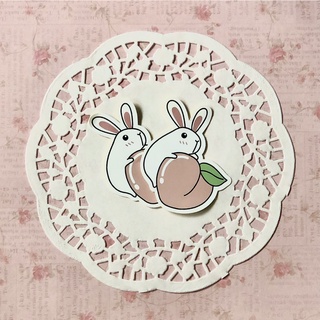 Set 2 stickers thỏ quả đào