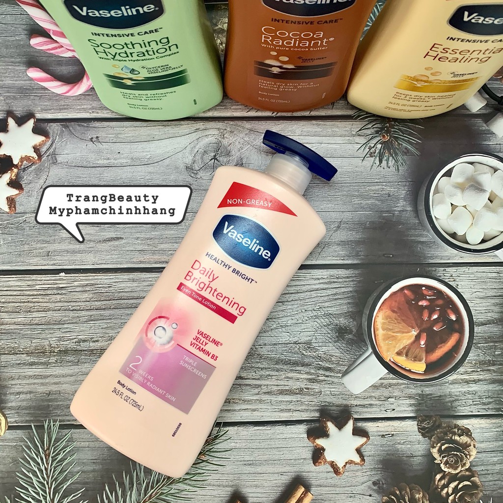 Sữa Dưỡng Thể Vaseline Healthy White UV Lightening Body Lotion Dưỡng Trắng Da Chăm Sóc Toàn Diện Dung Tích 725ml