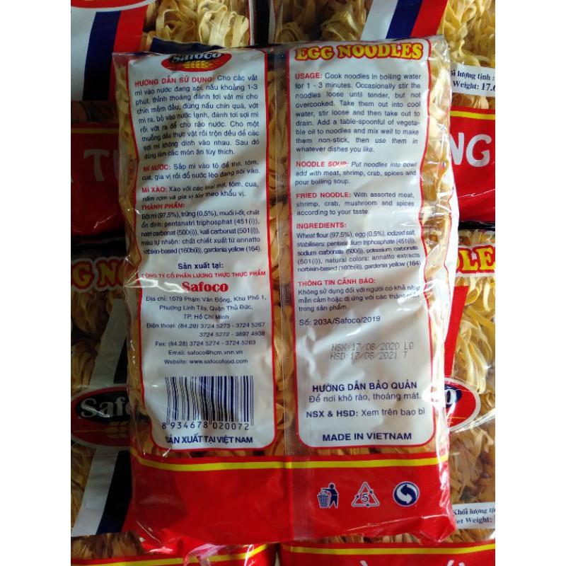 MÌ TRỨNG SAFOCO SỢI LỚN [gói 500g]