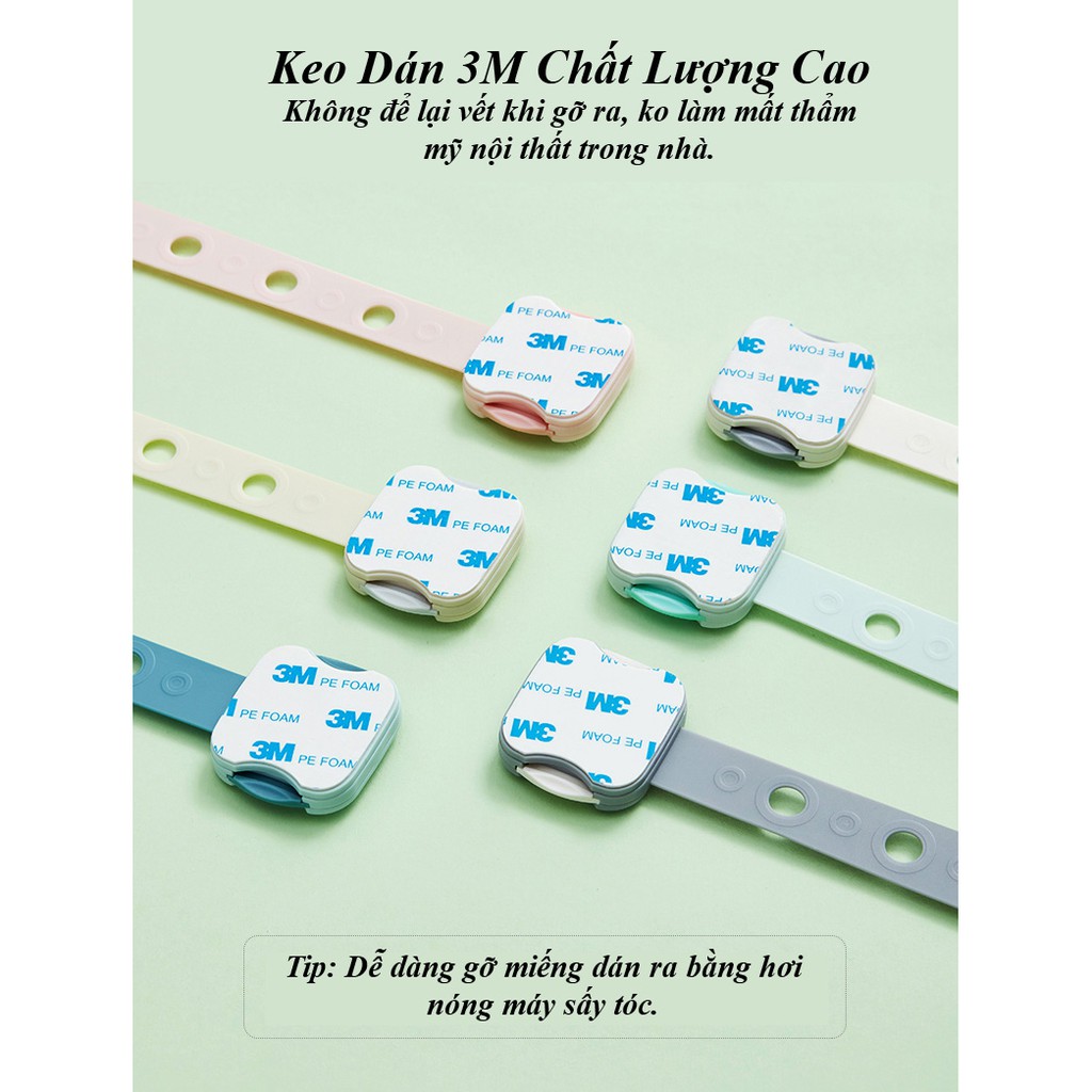 Dây Khóa Cửa Tủ, Tủ Lạnh, Toilet, Ngăn Kéo (Set 2 Cái) - KUB