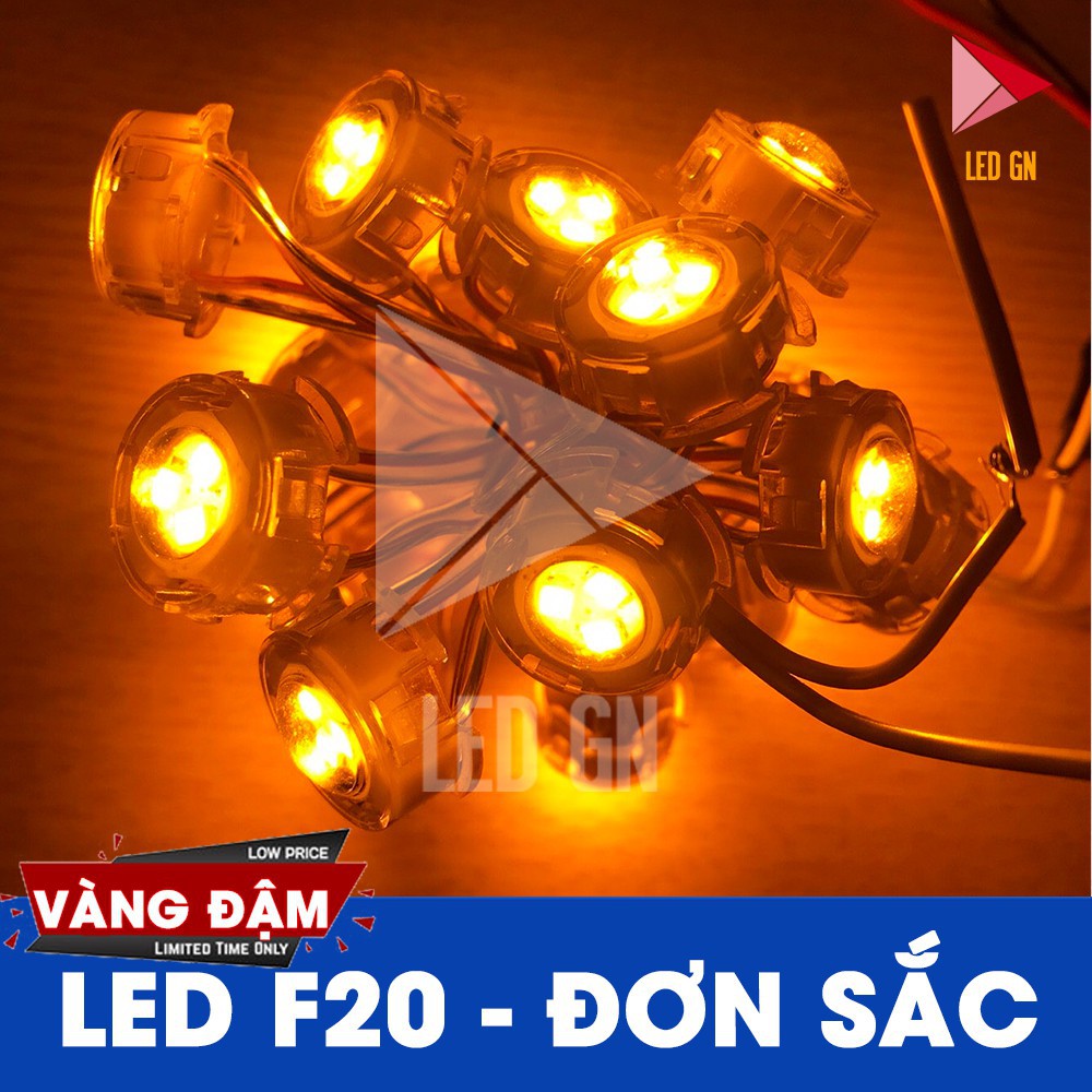 Bóng Đèn Led Đúc F20 Đơn Sắc Đủ Màu 12V 20 bóng/dây