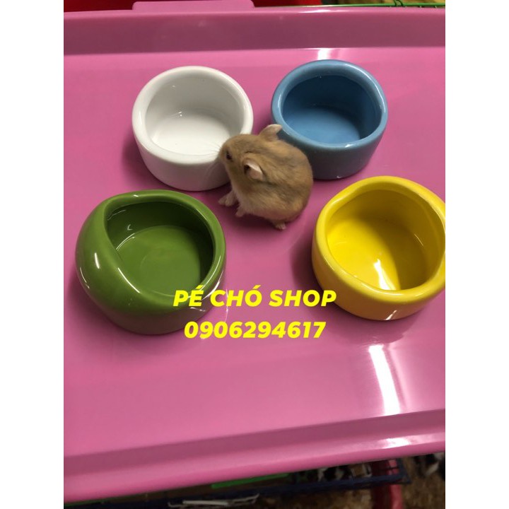 Chén SỨ nguyên chất mái vòm đựng thức ăn cho hamster,sóc,...