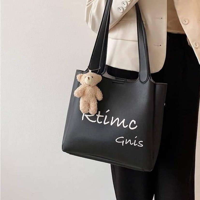 Túi Tote đeo vai nữ Da Mềm Cao Cấp Bản Lớn Phong Cách Công Sở Tặng Kèm Móc Treo Gấu CV60