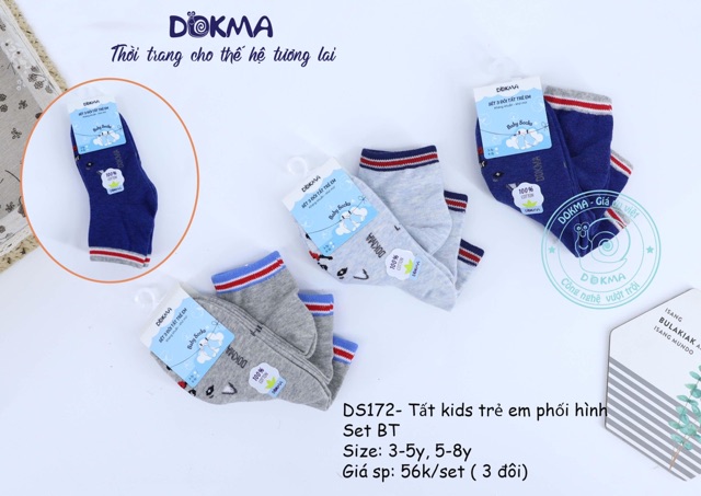 Set 3 đôi tất phối hình Dokma [Thu đông 2020]