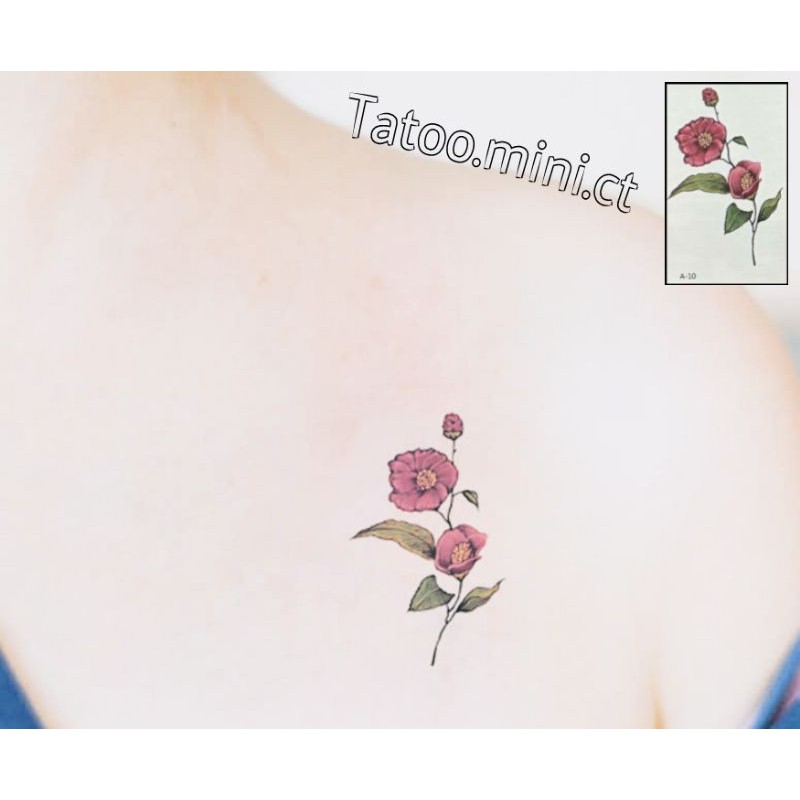 Hình xăm hoa xinh xắn a10. Tatoo dán tạm thời size 10x6cm