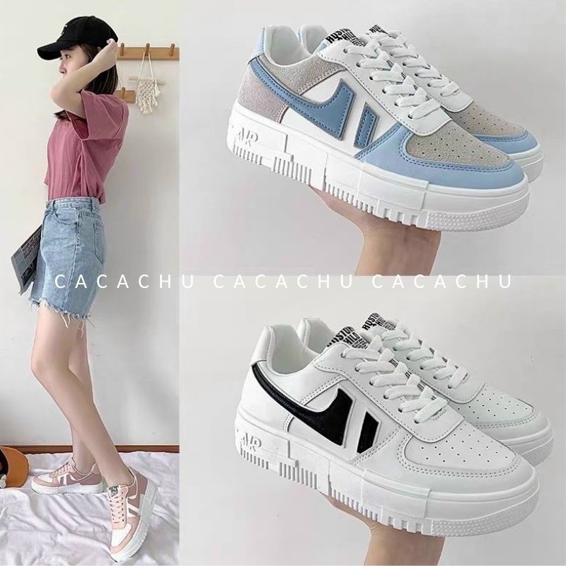 Giày thể thao nữ Ulzzang hàn quốc hottrend 2021 đế cao 4cm phối màu cực đẹp CACACHU G020, giày sneaker thời trang giá rẻ