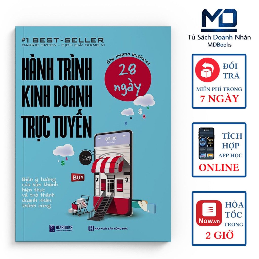 Sách Kinh Tế - Hành Trình Kinh Doanh Trực Tuyến 28 Ngày  - Đọc Kèm Apps - Bizbooks - 8935246927243