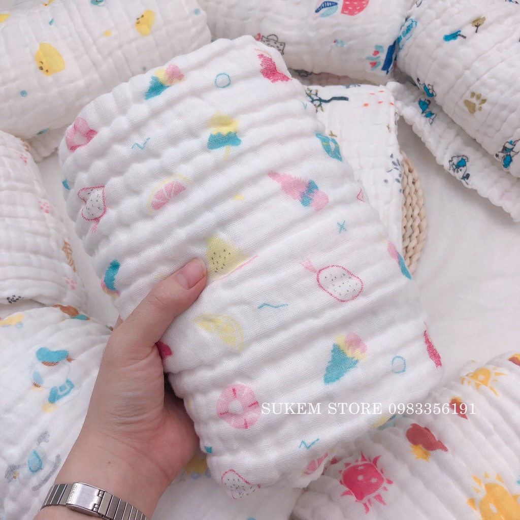 Khăn Tắm Xô Xù 6 Lớp Cotton Mềm Mại, Không Xổ Lông, An Toàn Cho Làn Da Của Bé Sơ Sinh.
