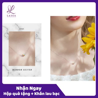 Bộ dây chuyền liền mặt nữ trang sức mạ bạc Ý S925 Lasea - Vòng cổ hình viên kẹo nhiều màu dễ thương K005
