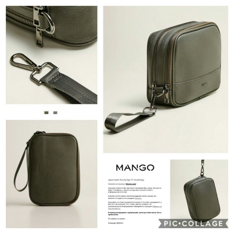 Túi cầm tay Mango cho nam - hxt Nga kèm bill