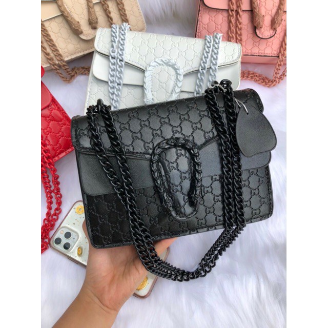 Túi xách nữ 💖 FREESHIP 💖 Túi đeo chéo nữ đầu rồng size 22 thời trang xích đồng màu hàng quảng châu 2021