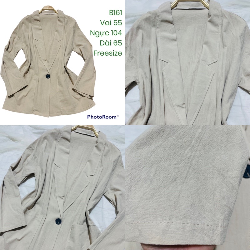 Áo khoác blazer B161 chất linen 2hand Hàn si tuyển (ảnh thật)