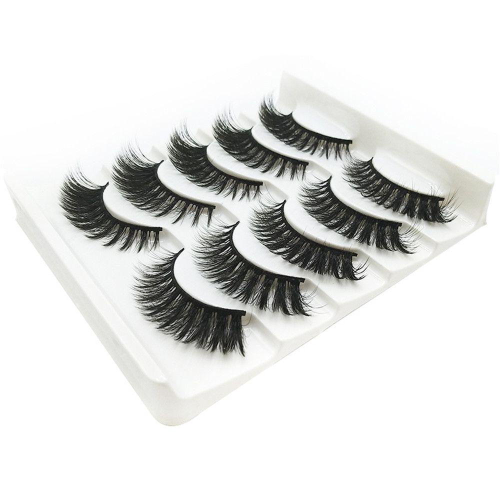 Bộ 5 Cặp Lông Mi Giả 3D Dài Bằng Lông Chồn Nhân Tạo Có Thể Tái Sử Dụng