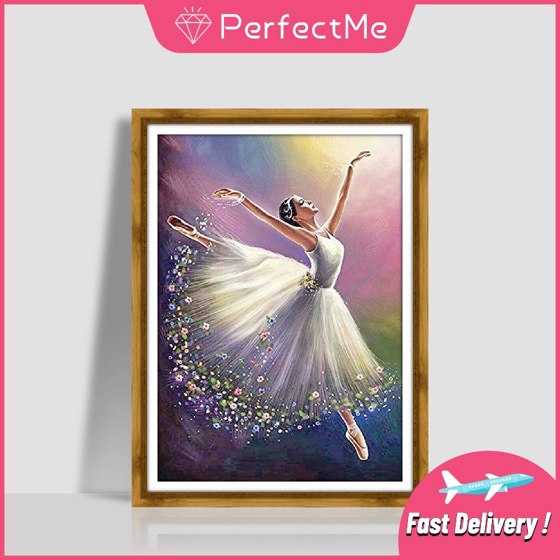 Bộ tranh đính đá 5D tự làm hình cô gái múa ba lê 30x40cm