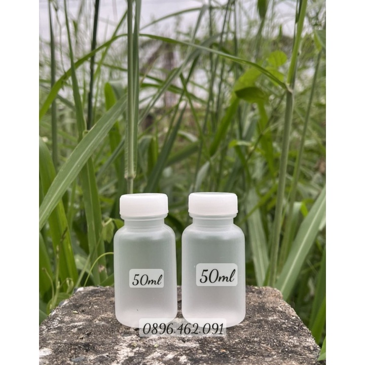 CHAI NHỰA PP 50ML THÂN TRONG CÓ NÚT LÓT ĐỰNG BỘT, VIÊN NANG,VIÊN NÉN,VIÊN HOÀN