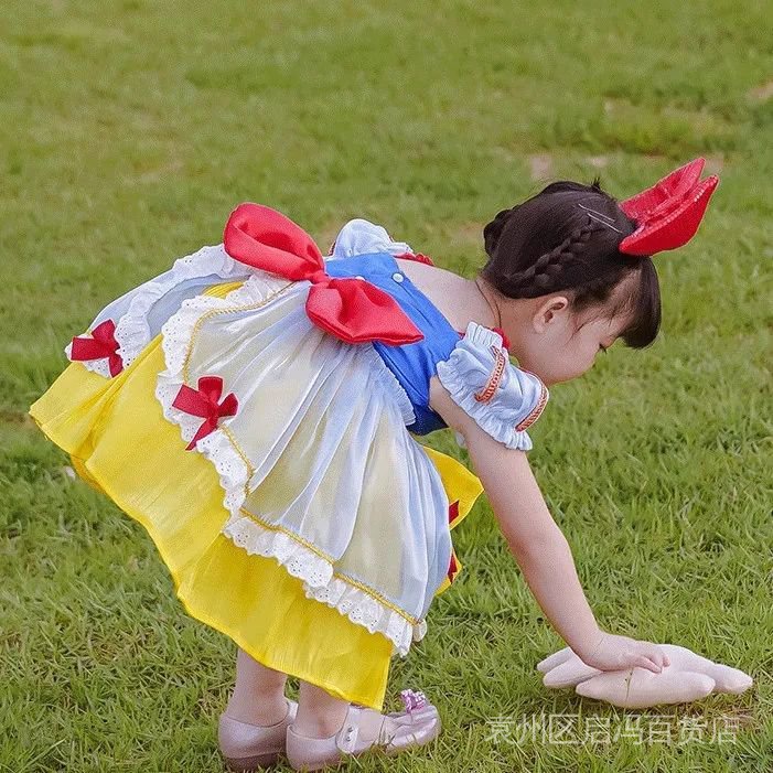 Đầm Công Chúa Bạch Tuyết Tay Phồng Xinh Xắn Cho Bé Gái