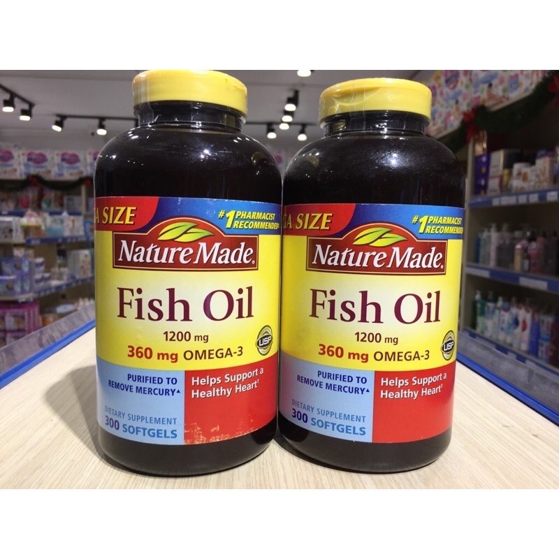 [HSD 03/2024] Viên uống Dầu Cá Nature Made Fish Oil 1200mg Omega 3 cúa Mỹ 200 viên | Thế Giới Skin Care