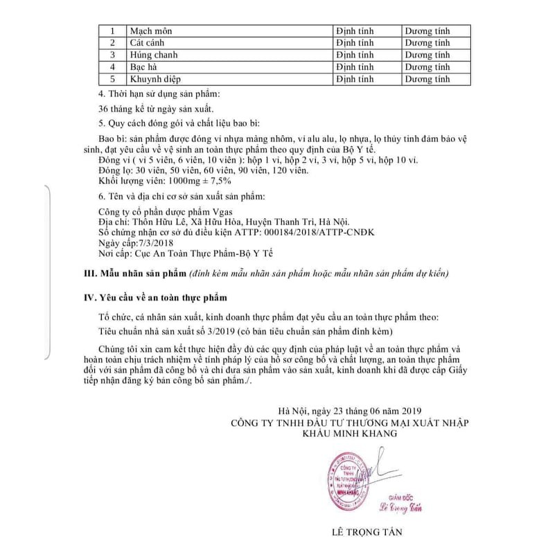 Cao ho Minh Khang tiêm đờm, hết viêm họng, hết ho, chai 100ml