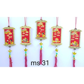 - tết - bịch 5 dây - dây treo liễn nhung nhỏ treo cây mai trang trí tết