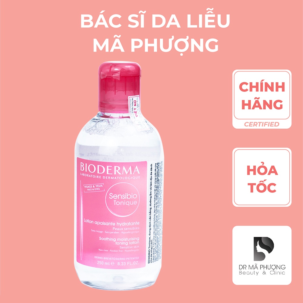 [CHÍNH HÃNG CÓ BILL] Nước hoa hồng toner cho da nhạy cảm Bioderma Sensibio Tonique