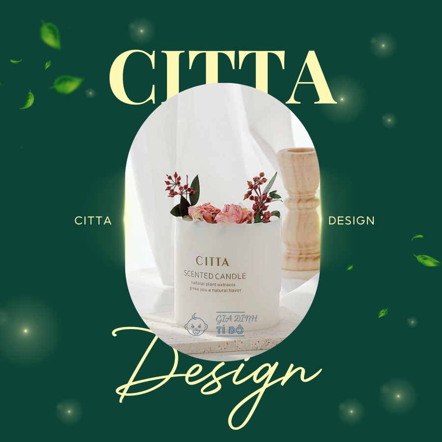 Set Hộp Quà Nến Thơm Hoa Khô Trang Trí CITTA 7 Mùi Hương Thơm Làm Quà Tặng Sinh Nhật
