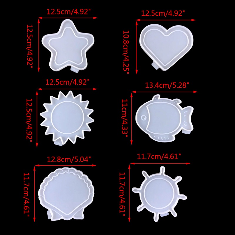 Khuôn Silicone Hình Vỏ Sò / Mặt Trời / Ngôi Sao Dùng Làm Trang Sức Diy